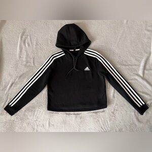 Adidas Black Cropped Hoodie